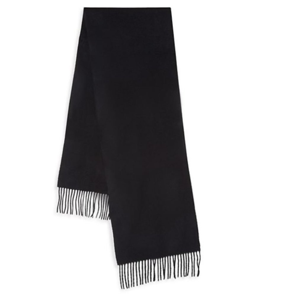 Dockers Winter Scarf Mens Fringed Black Lightweight Soft Acrylic 64" Long Italy